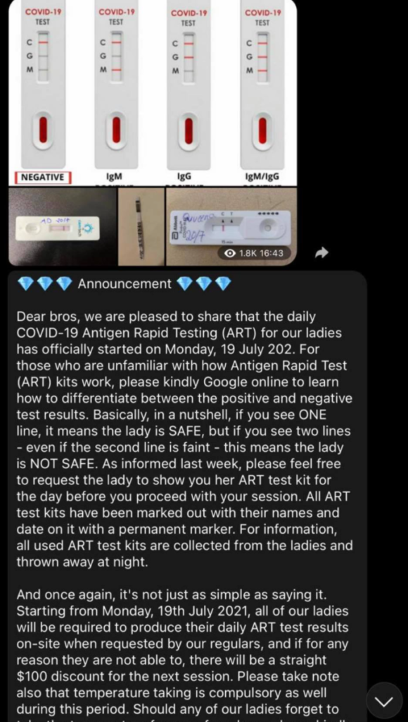 VICE GROUP SAYS THEIR VIETNAM PROSTITUTES ARE TESTED & PROMOTES ON TELEGRAM