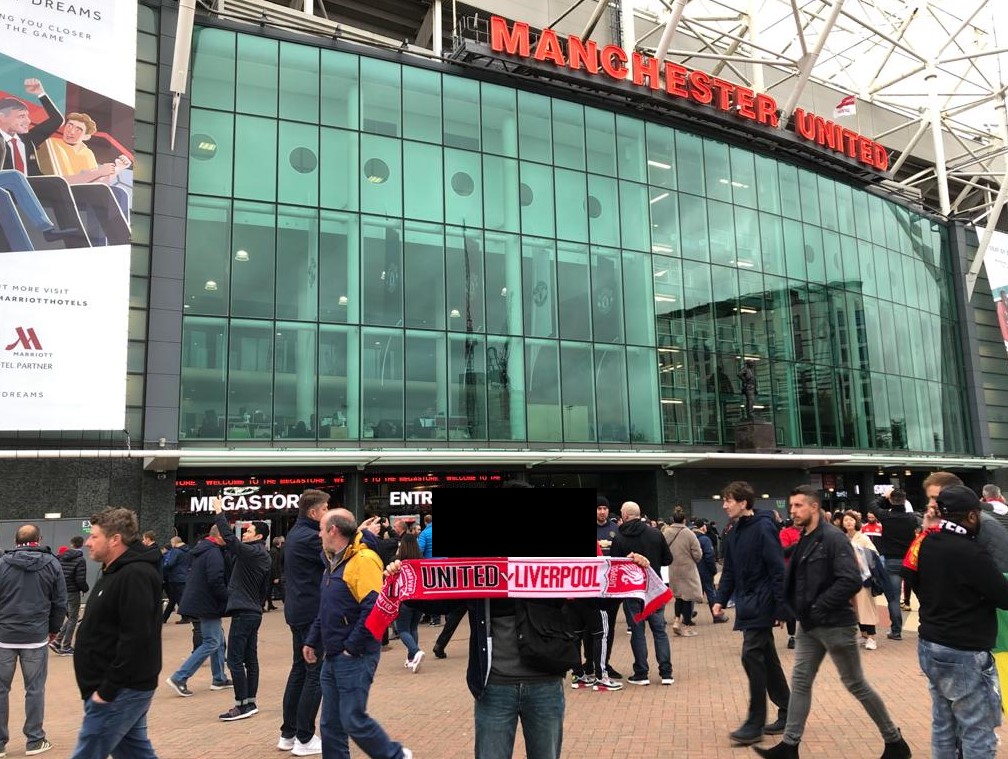 outside old trafford for the epl game